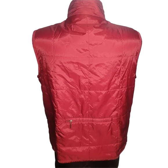 Point Zero Nicole Benisti Red and Tan Reversible Vest XL - Picture 3 of 7